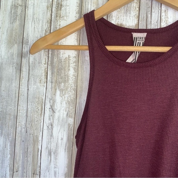 Free People Maroon Ribbed Knit Tank - Picture 2 of 3